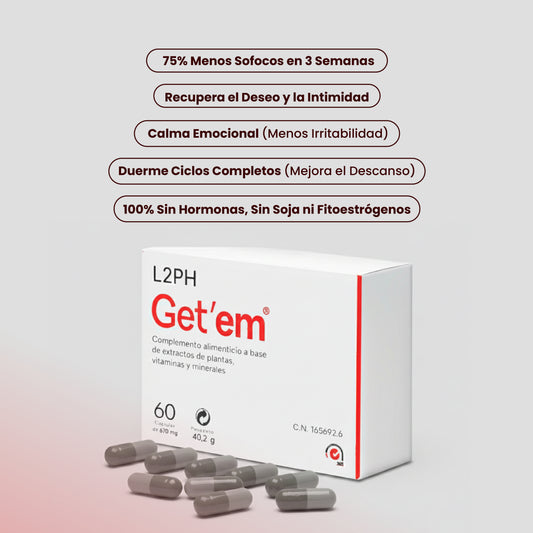 GETEM 60 CAPSULAS® | Menopausia, Sofocos, Falta de Deseo, Sequedad Vaginal