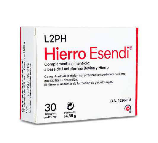 HIERRO ESENDI 30 CAPSULAS® | Deficiencia de Hierro - SIN Molestias Gástricas | APTO Embarazo - SIN Sabor Metálico