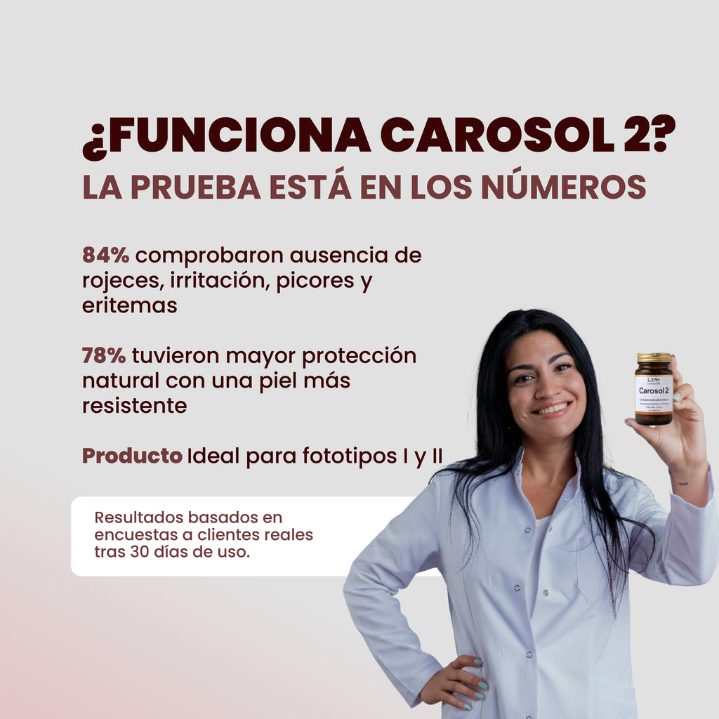 CAROSOL2 30 CÁPSULAS®| Alergia al Sol, Bronceado Natural, Antioxidante especifico de piel