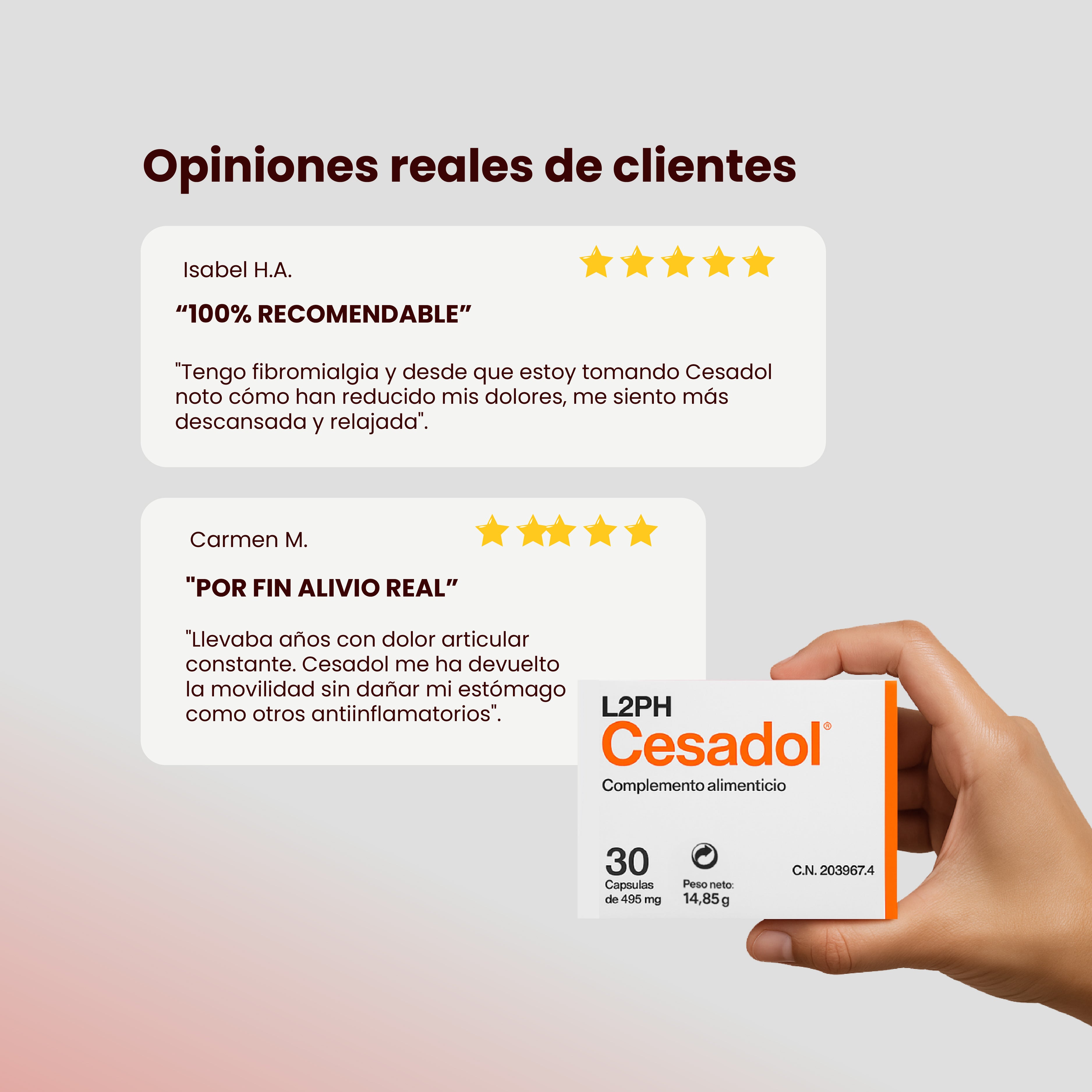 CESADOL 30 CAPSULAS®| Dolor Crónico| Dolor en Articulaciones| Fibromialgia| Migrañas| Dismenorrea o Menstruación Dolorosa