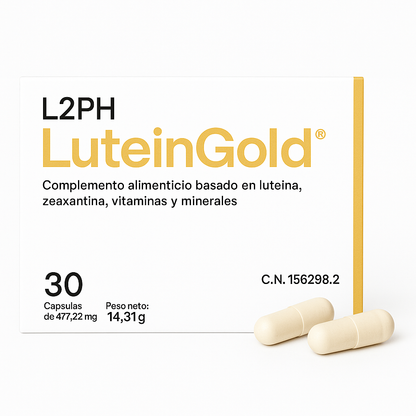 LUTEINGOLD 30 CÁPSULAS®| Evita y previene DMAE seca, cataratas, presbicia o vista cansada. Frena la perdida de visión