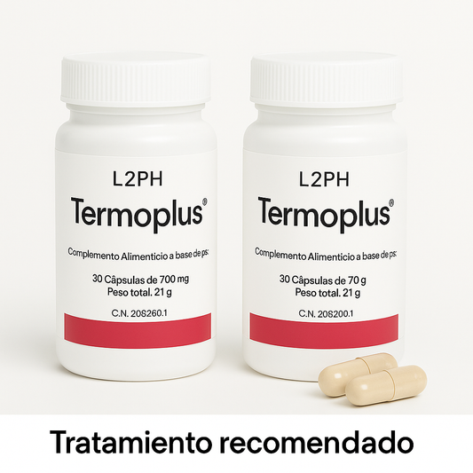 Termoplús 2x30 cápsulas | Quemagrasas. Inihibidor del Apetito. Estimula el Metabolismo (Tratamiento 1 mes, mínimo recomendado)