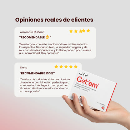 GETEM 60 CAPSULAS® | Menopausia, Sofocos, Falta de Deseo, Sequedad Vaginal