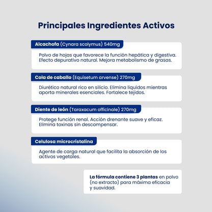 HERBONÉS90 90 CÁPSULAS® | Retención de Líquidos | 1 mes completo | Hinchazón | Funcionalidad Digestiva.