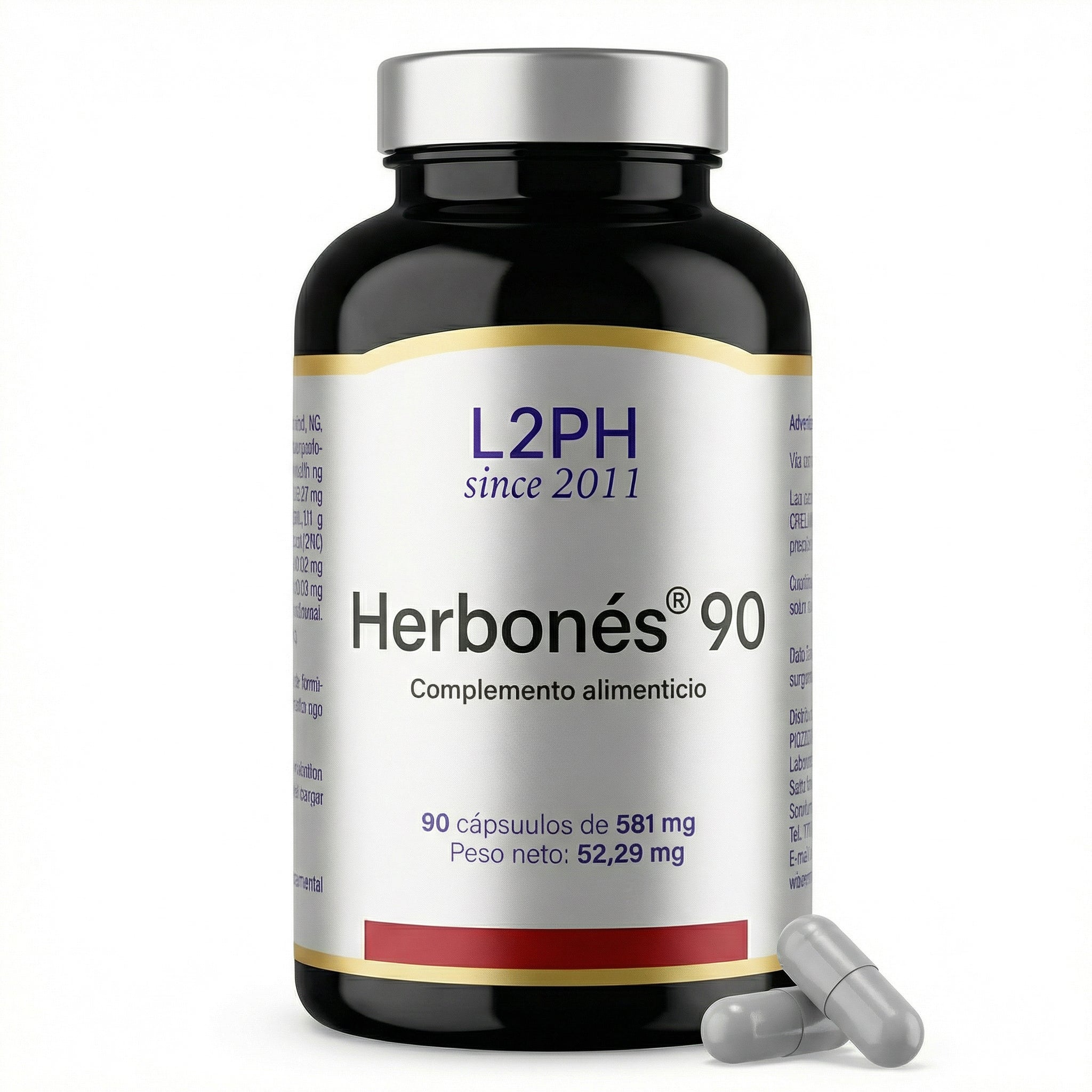 HERBONÉS90 90 CÁPSULAS® | Retención de Líquidos | 1 mes completo | Hinchazón | Funcionalidad Digestiva.