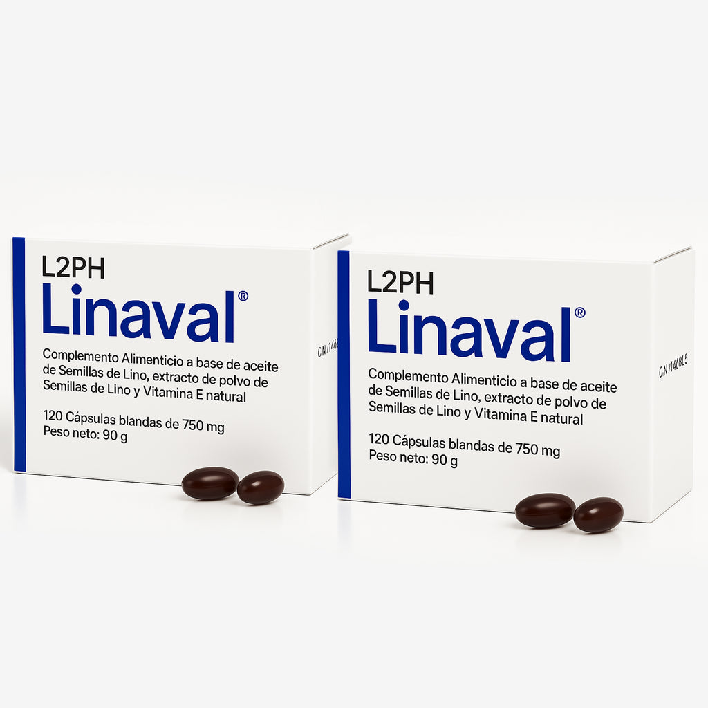 Pack 2 LINAVAL 120 Cápsulas® Sequedad – 60 días| Sequedad: Vaginal, Ocular y más.