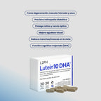 LUTEIN10 DHA 30 + 30 CÁPSULAS® | Previene y frena: Perdida de Visión, Deg. Mac. Seca y Húmeda, Retinopatía diabética y Manchas o moscas en la vista.