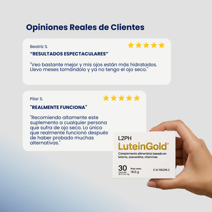 LUTEINGOLD 30 CÁPSULAS®| Evita y previene Deg. Mac. seca, cataratas, presbicia o vista cansada. Frena la perdida de visión