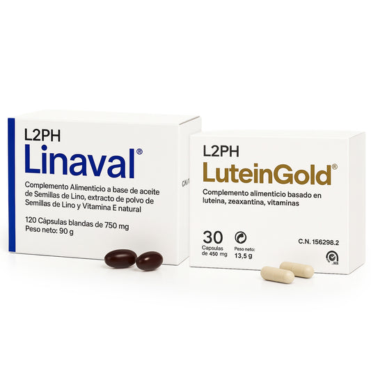 Pack Sequedad-Antioxidante Ocular Linaval®+Luteingold® Ojo Seco, Hidratación y cuidado de ocular 100% Natural
