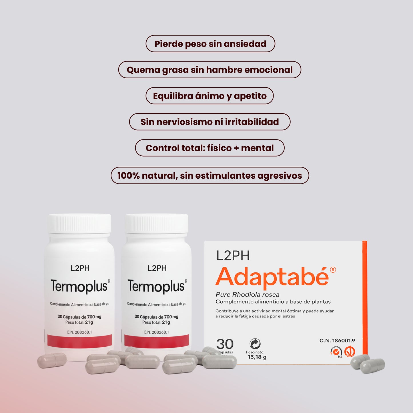 PACK CONTROL DE PESO SIN ANSIEDAD (Adaptabé®+Termoplús®) Control de Peso| Quemagrasas | Sin ansiedad | Inhibidor del Apetito.