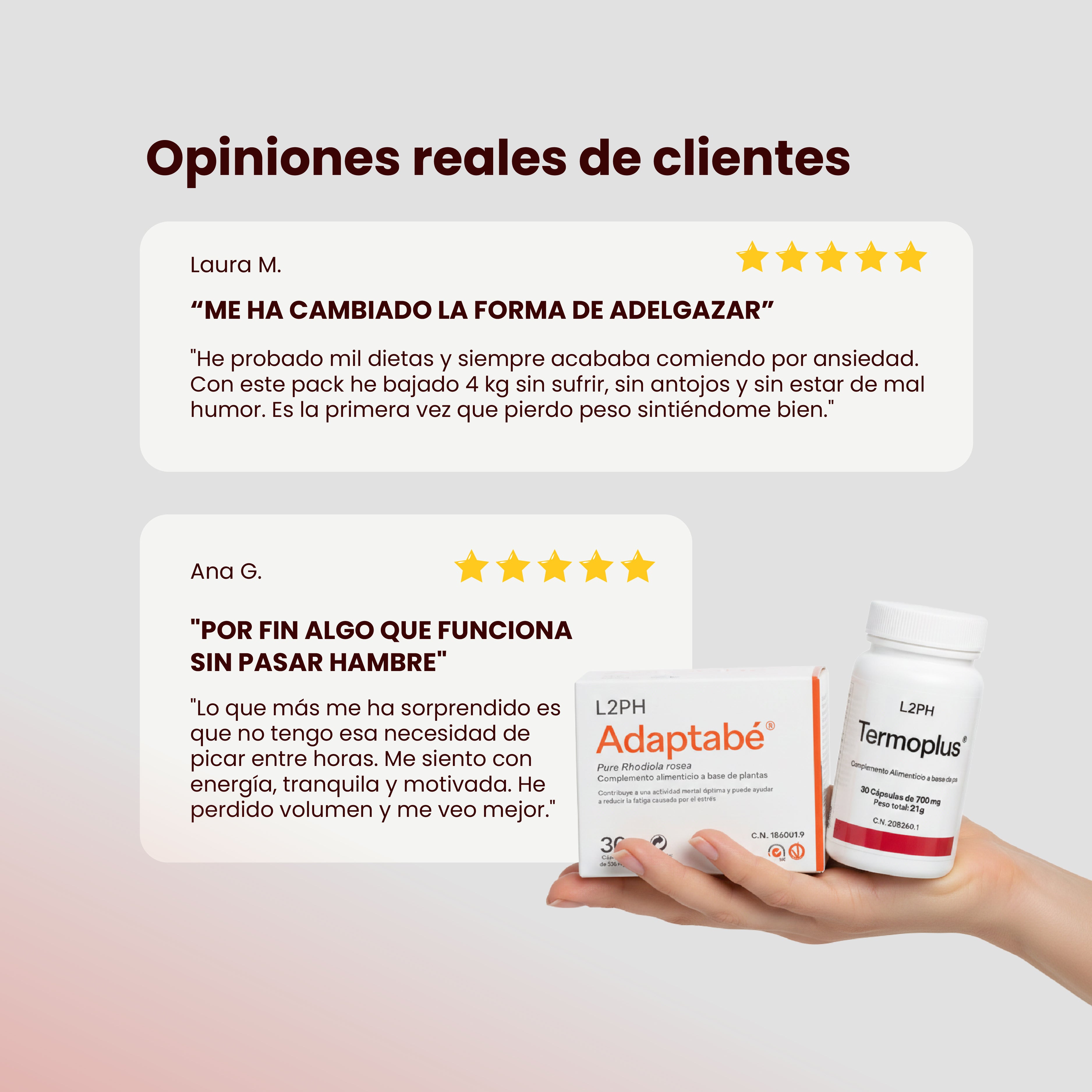 PACK CONTROL DE PESO SIN ANSIEDAD (Adaptabé®+Termoplús®) Control de Peso| Quemagrasas | Sin ansiedad | Inhibidor del Apetito.