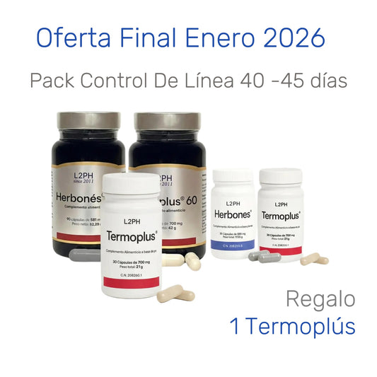 Pack Control de Línea 60 días, 1 Pack 45 días con su descuento + regalo 1 Termoplús
