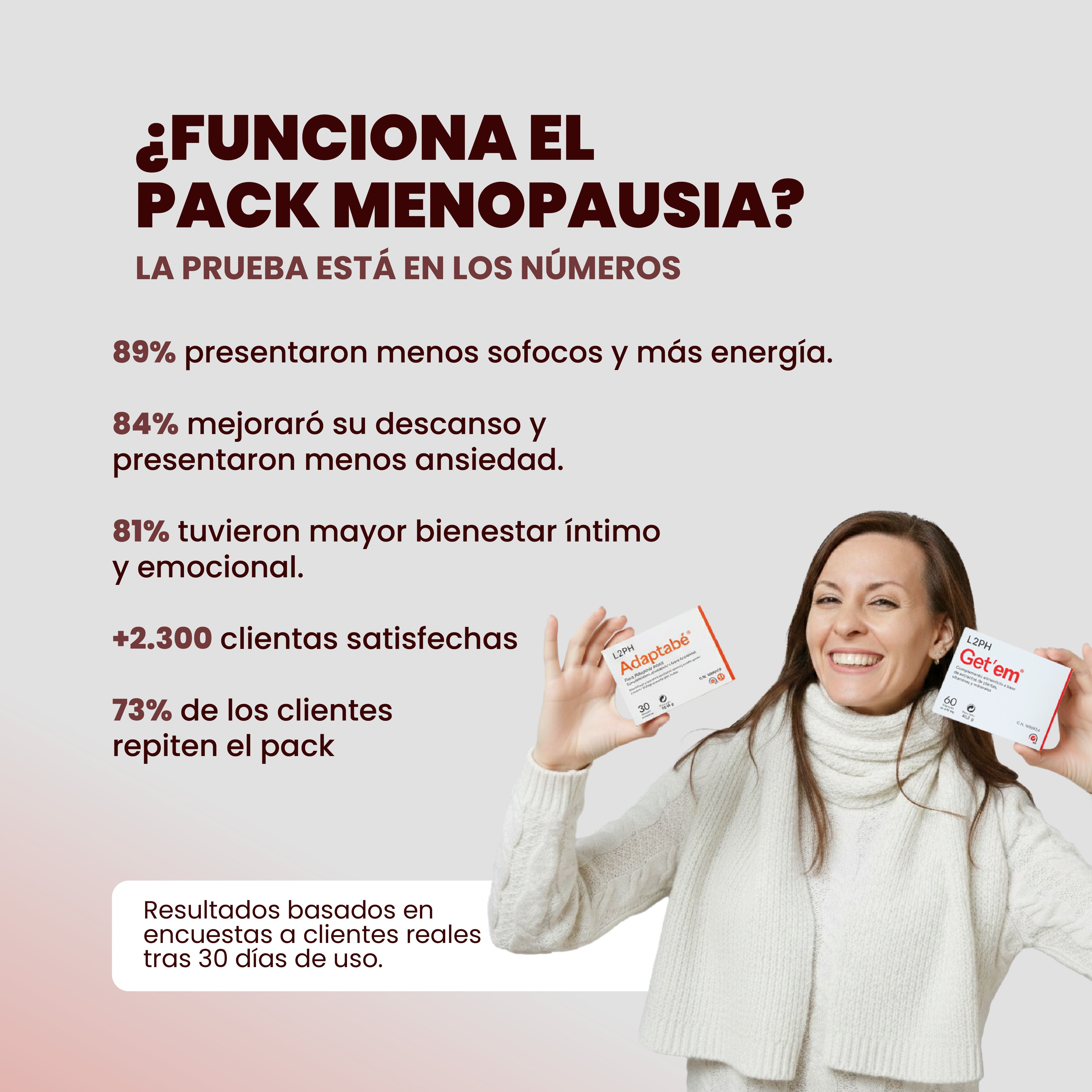 Pack Menopausia - Falta de deseo Adaptabé®+ Get’em® Menopausia, Sofocos, Falta de Deseo, Energía, Sequedad Vaginal