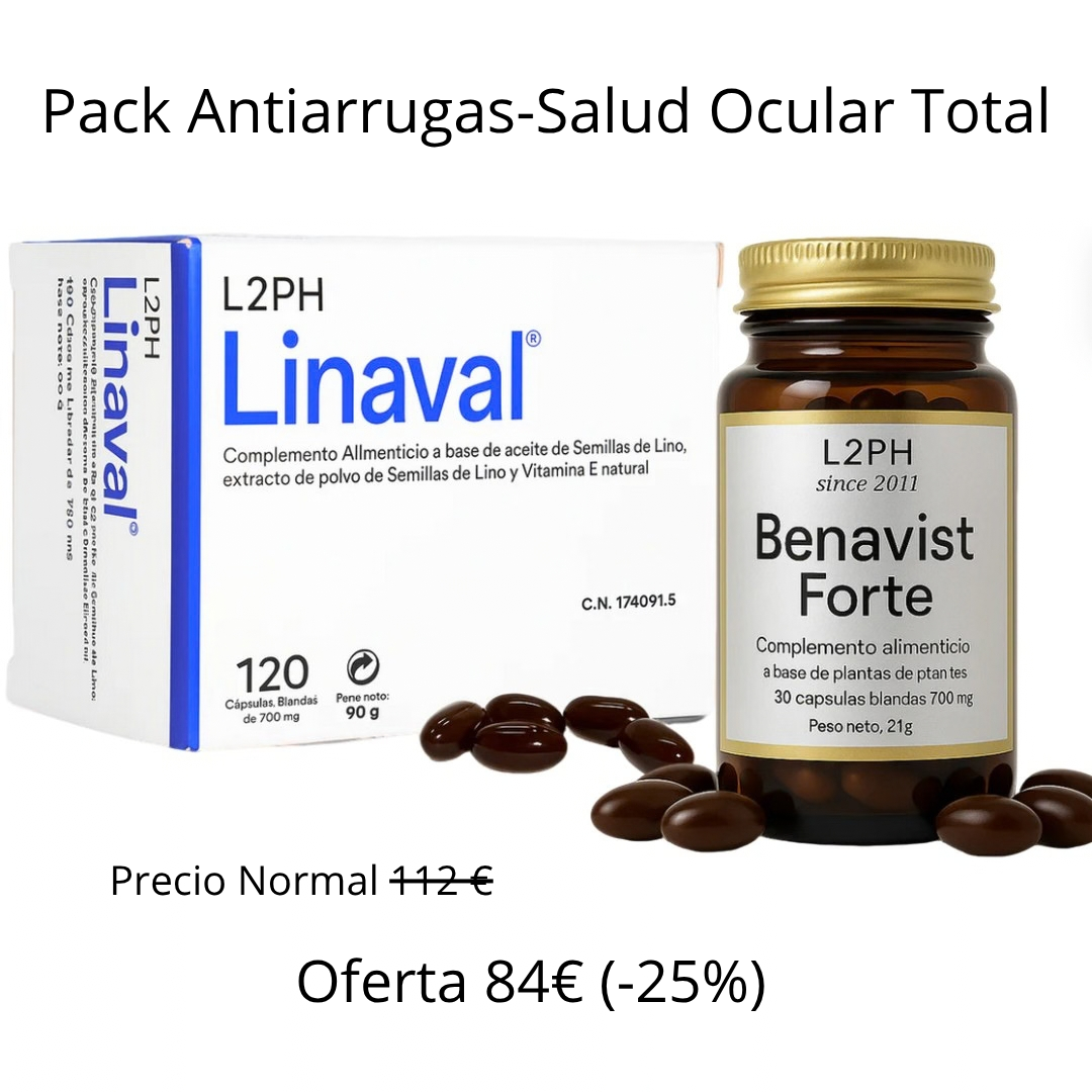 Día de los Mayores 2026 Pack Antiarrugas-Salud Ocular Total. 1 Linaval + 1 Benavist Forte