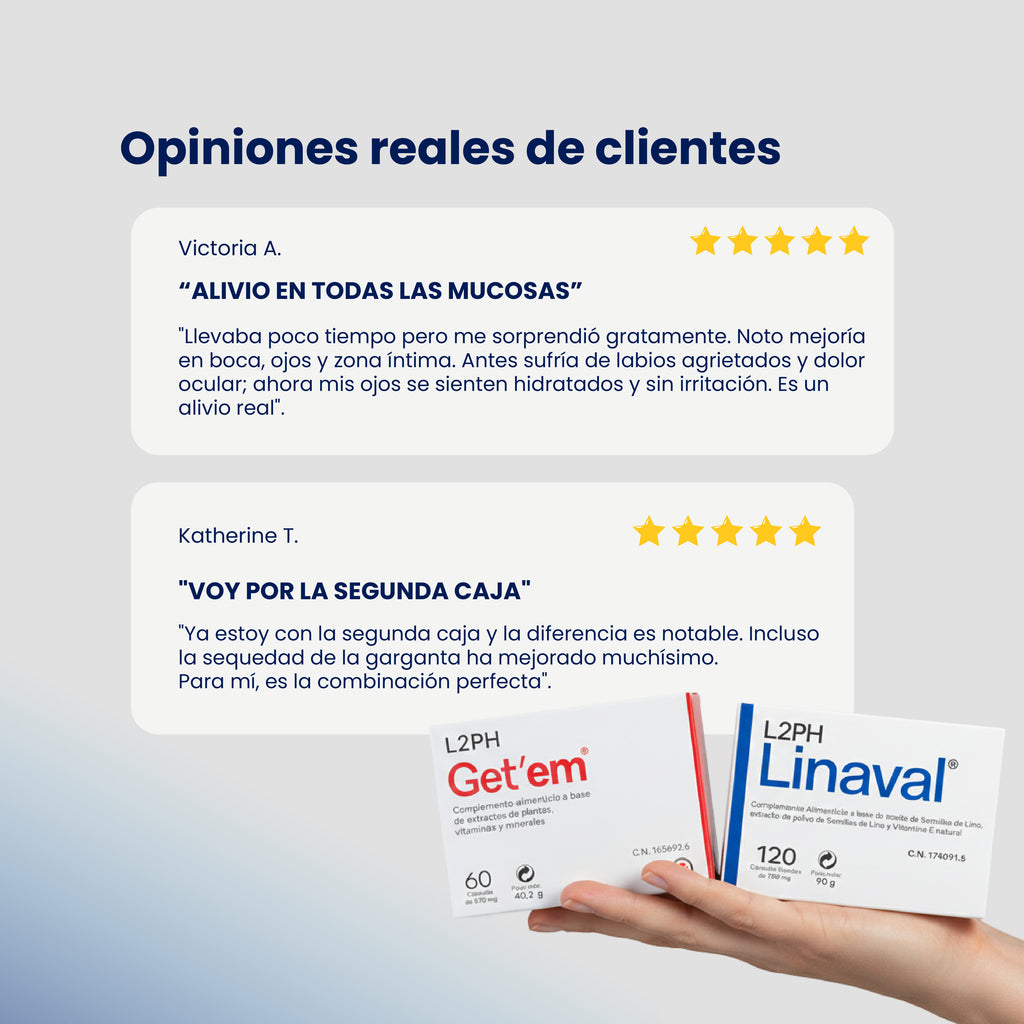 Pack Sequedad Vaginal EXTREMA – 90 días | Linaval + Get’em® Hidratación natural desde el interior