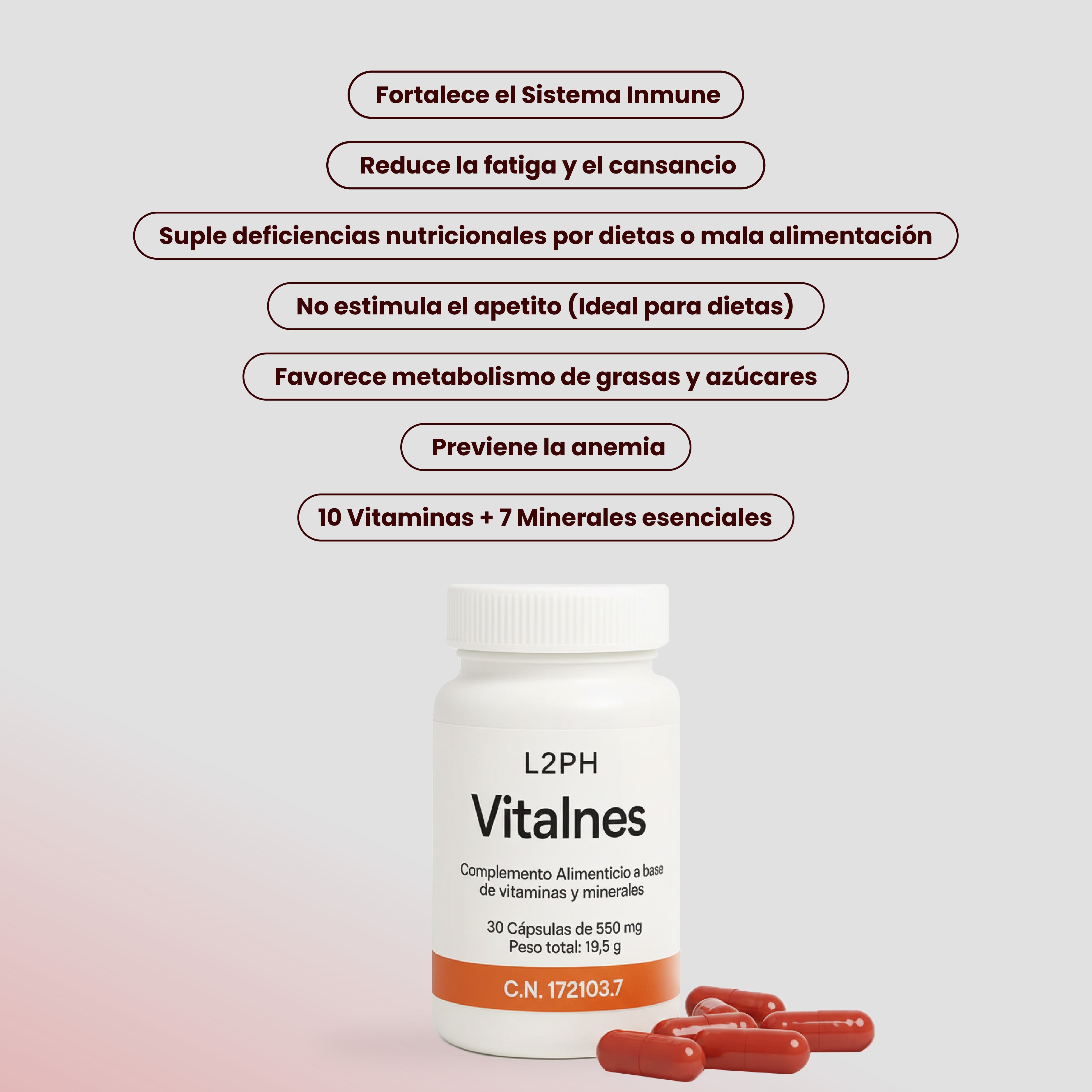 VITALNÉS 30 CÁPSULAS® | MULTIVITAMÍNICO MINERAL DE USO DIARIO | FORTALECE EL SISTEMA INMUNE | COMBATE CARENCIAS NUTRICIONALES