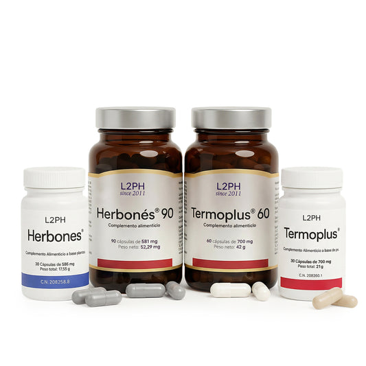 PACK CONTROL DE LÍNEA (40-45 días) Herbonés+Termoplús®| Control de Peso| Retención de Líquidos| Quemagrasas| Inhibidor del Apetito.