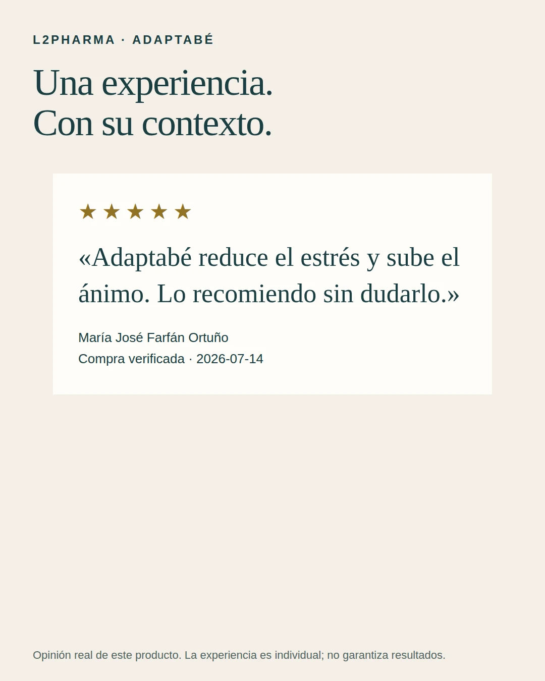Experiencias reales. 