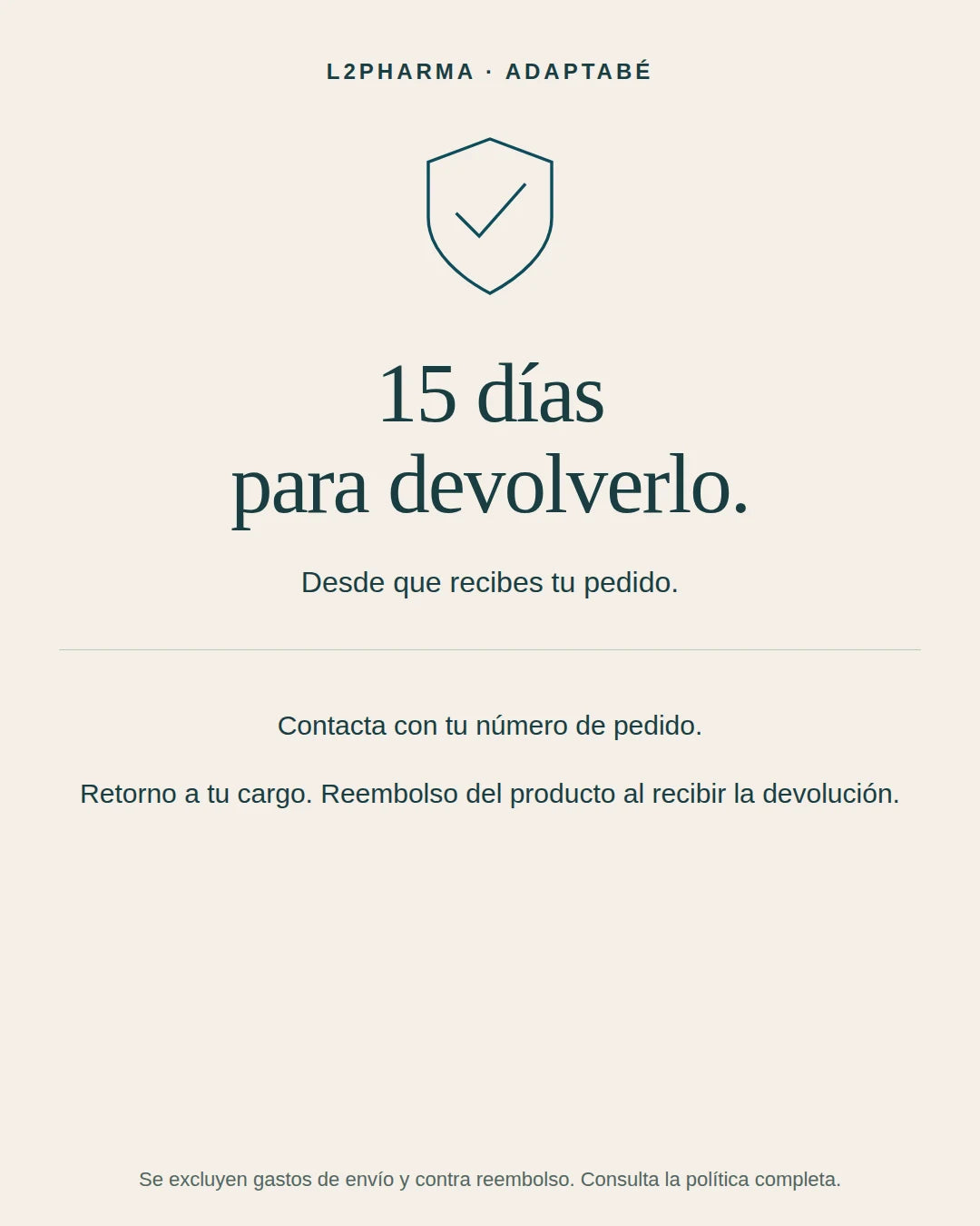 Devoluciones: 15 días. 