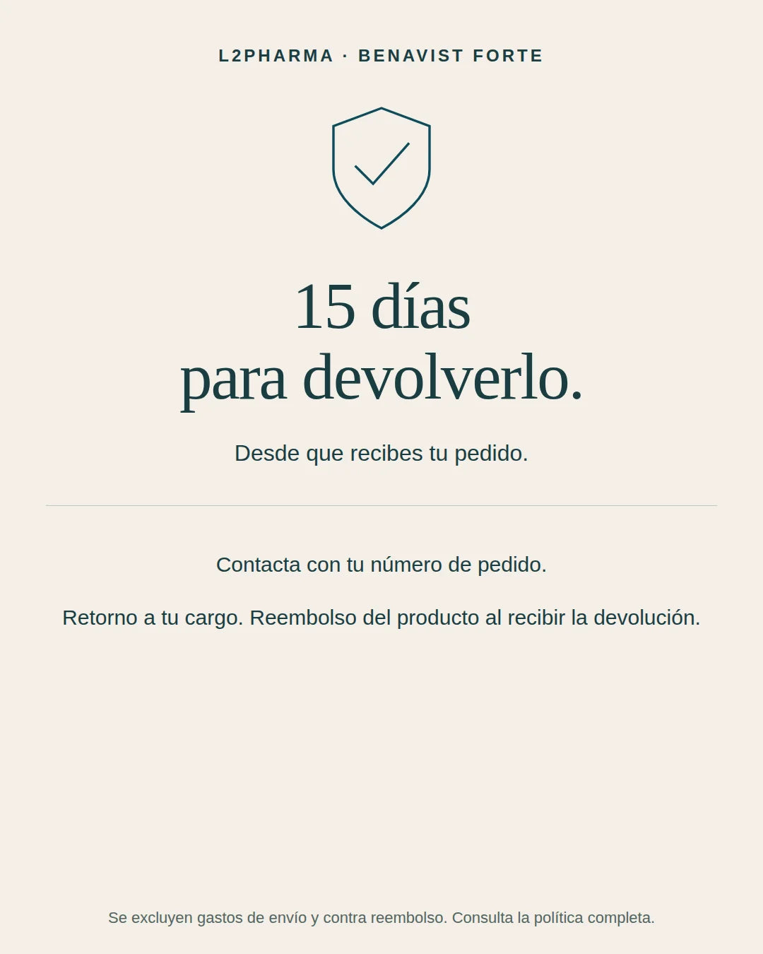 Devoluciones: 15 días. 