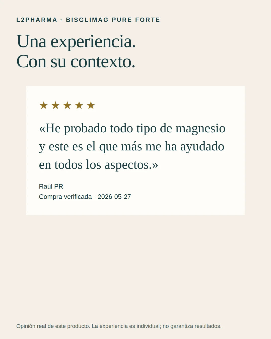 Experiencias reales. 