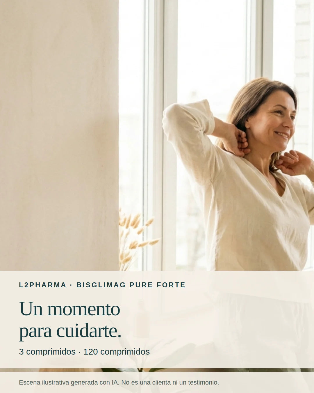 Tu rutina de cuidado. Escena ilustrativa generada con IA, no una clienta ni un testimonio.
