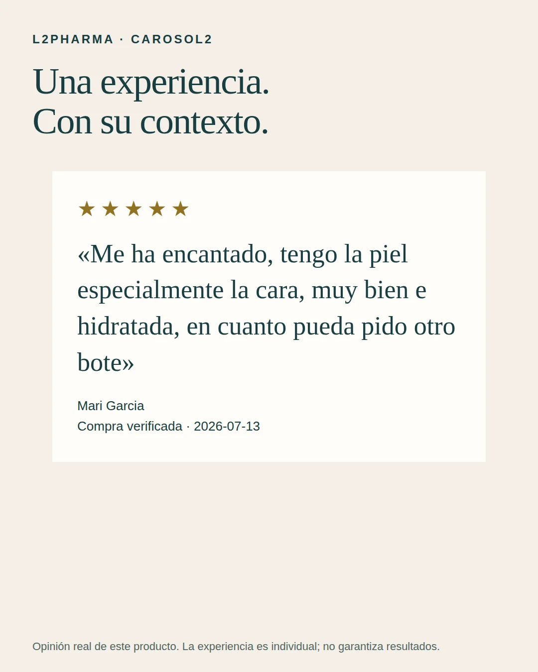 Experiencias reales. 