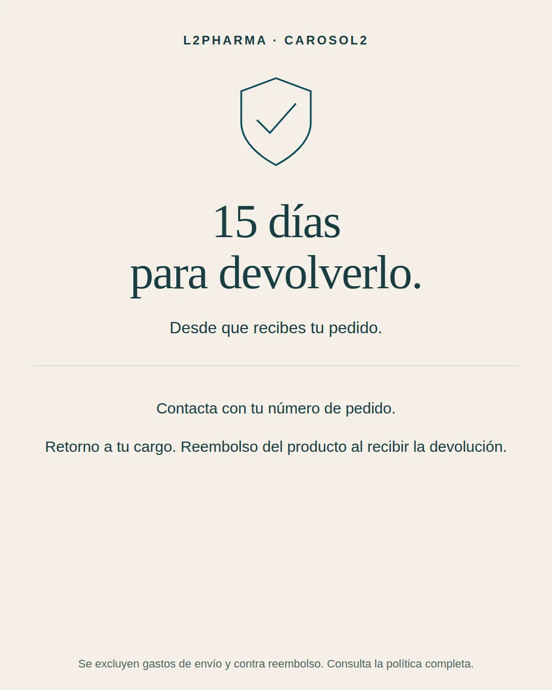 Devoluciones: 15 días. 