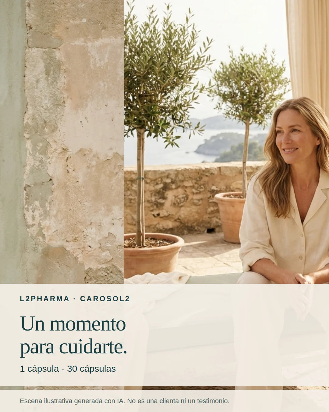 Tu rutina de cuidado. Escena ilustrativa generada con IA, no una clienta ni un testimonio.