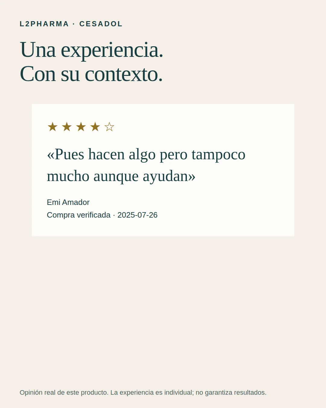 Experiencias reales. 