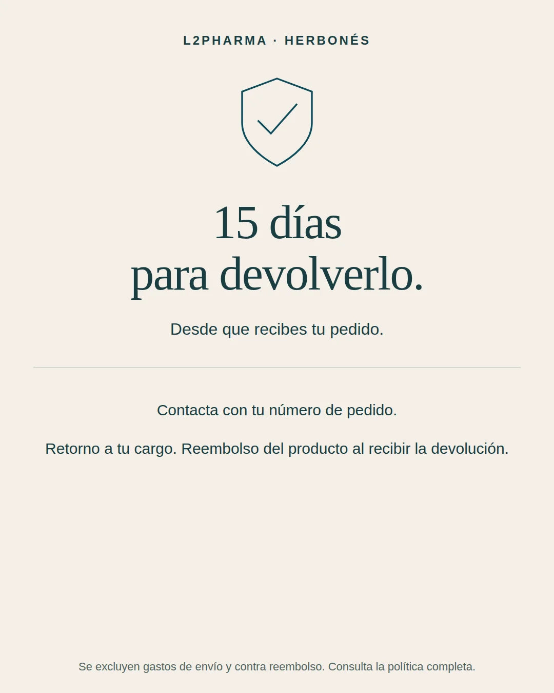 Devoluciones: 15 días. 
