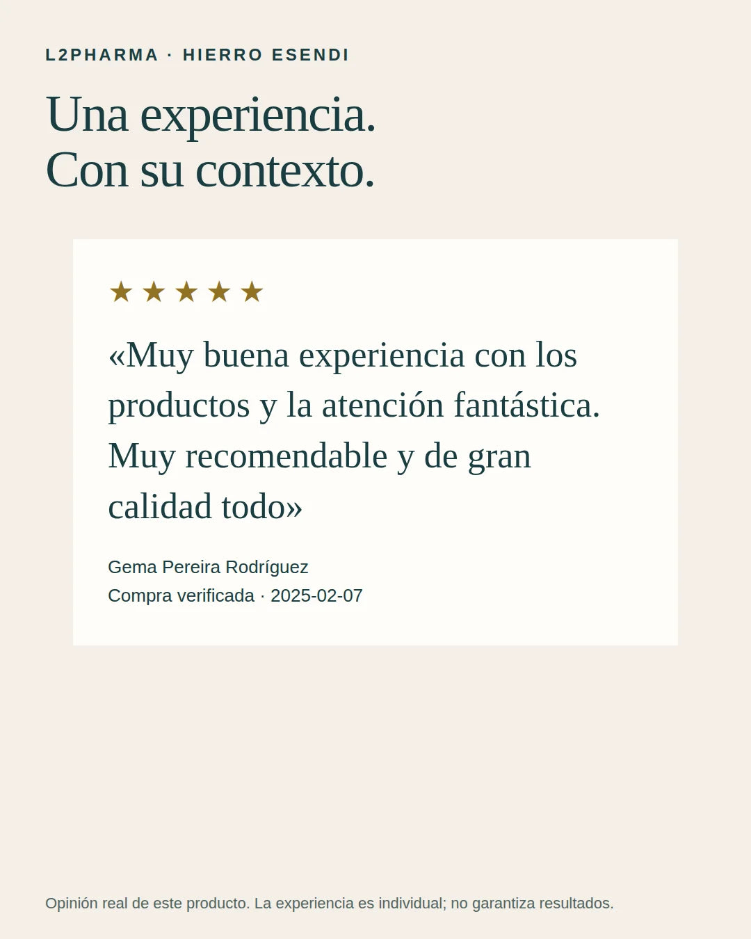 Experiencias reales. 