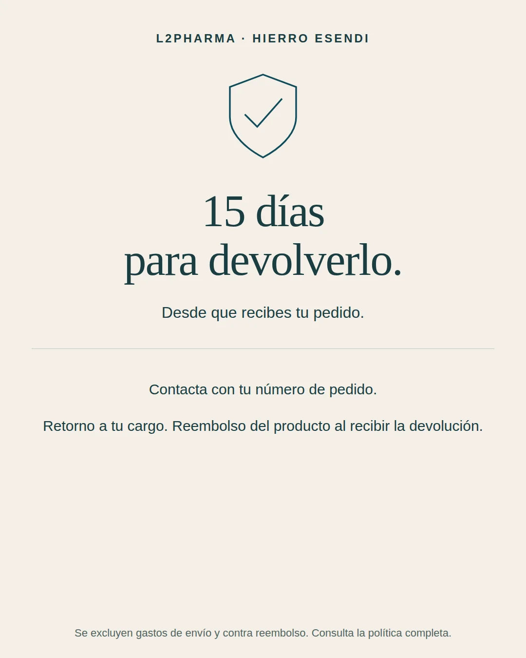 Devoluciones: 15 días. 