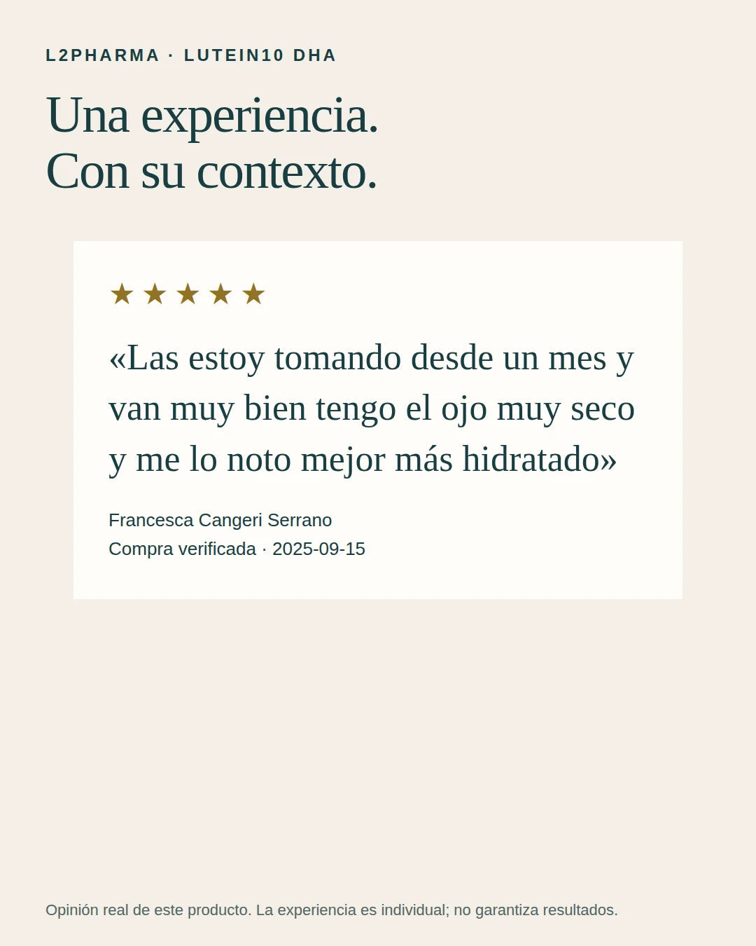 Experiencias reales. 
