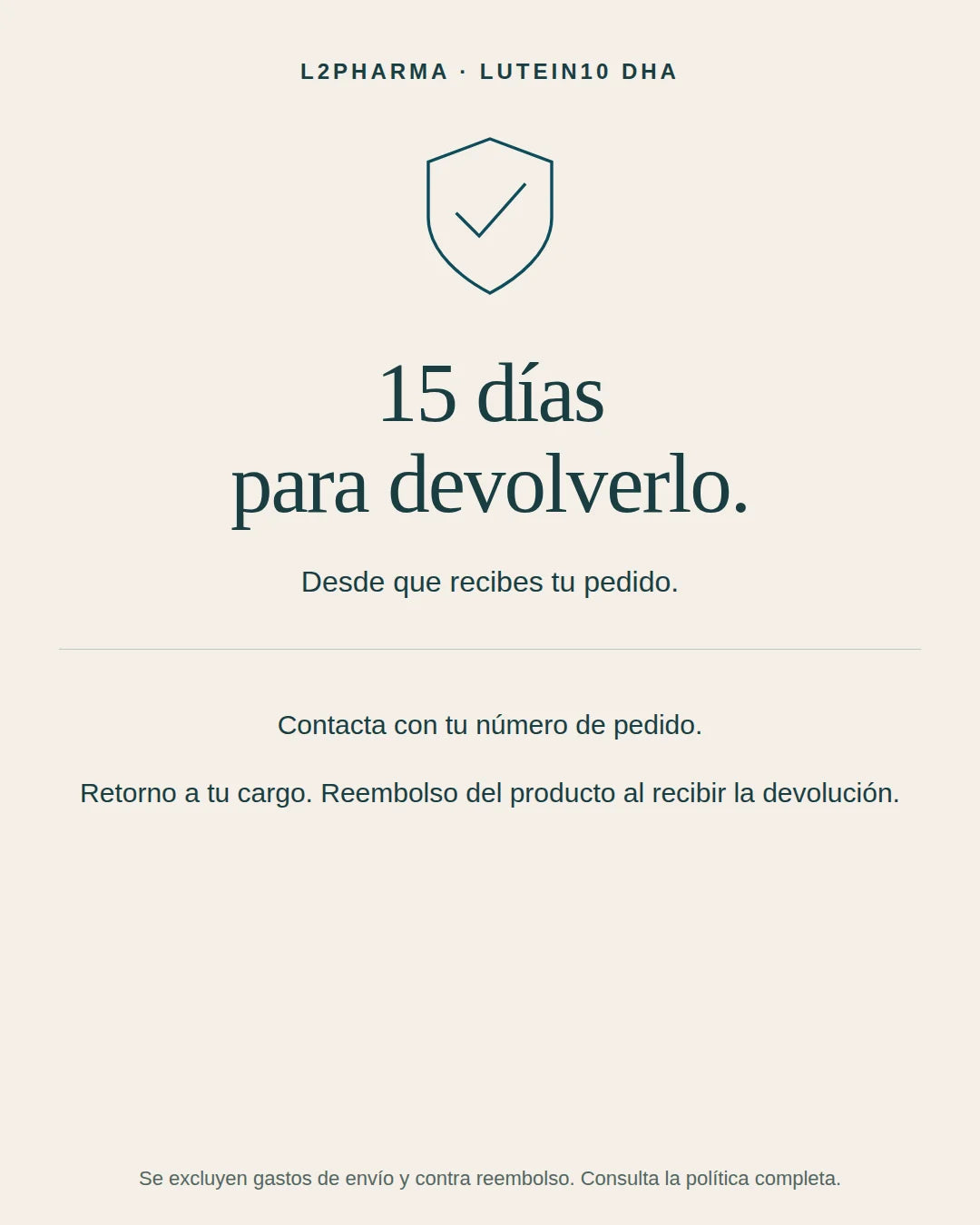 Devoluciones: 15 días. 