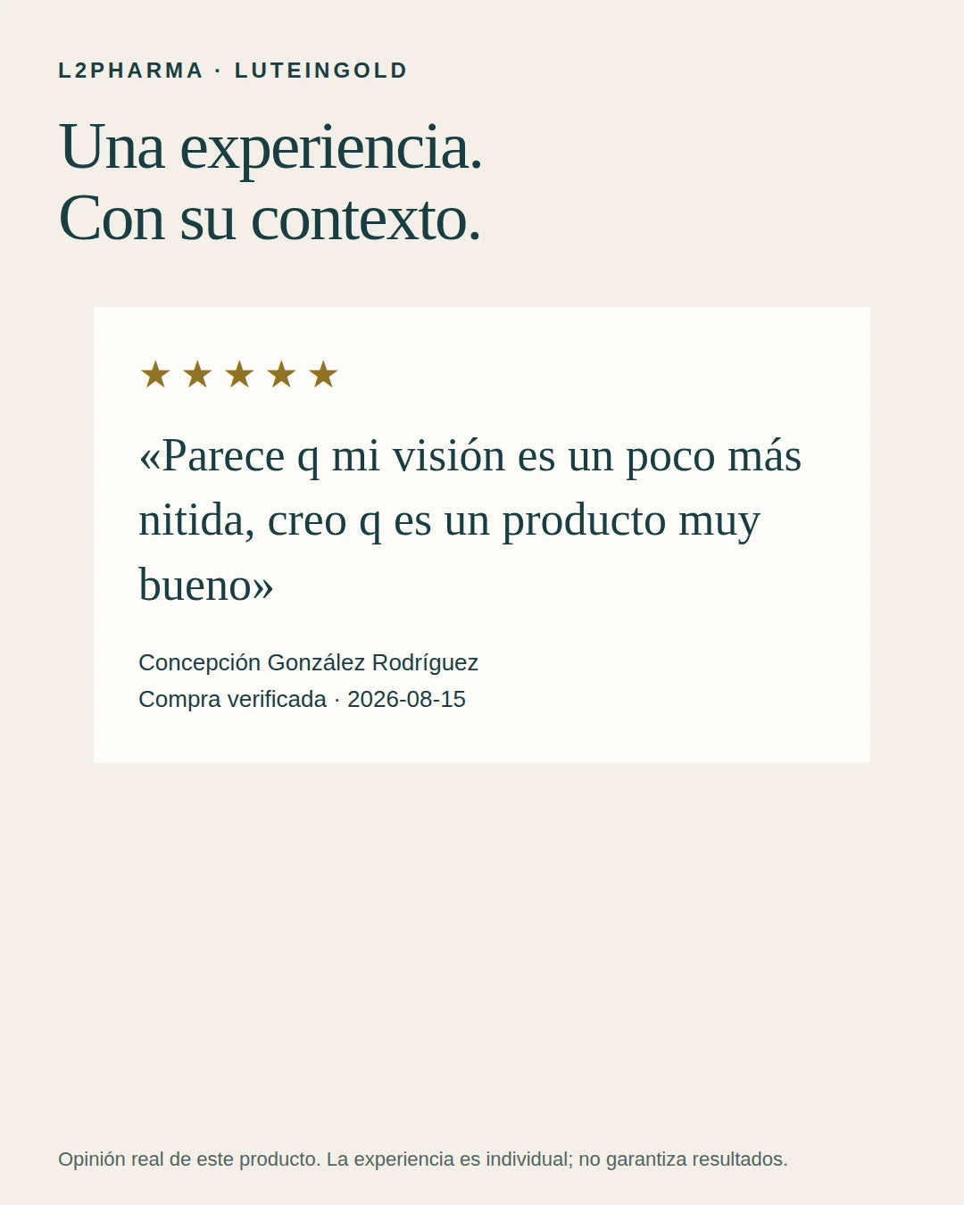 Experiencias reales. 