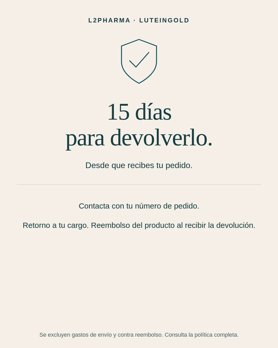 Devoluciones: 15 días. 