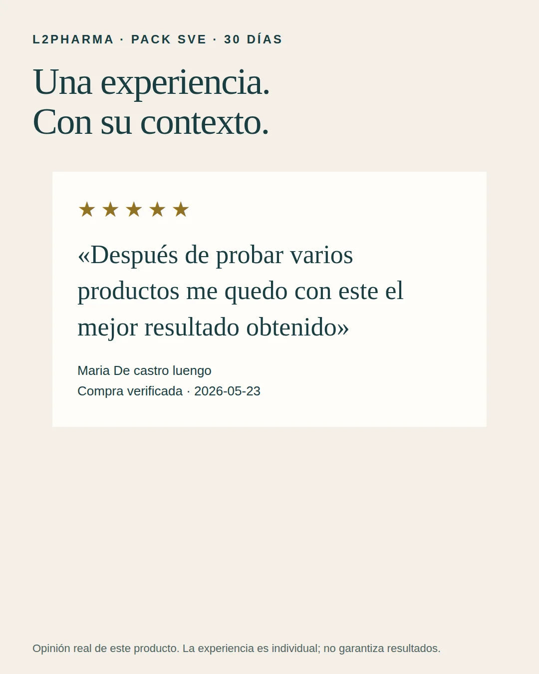 Experiencias reales. 