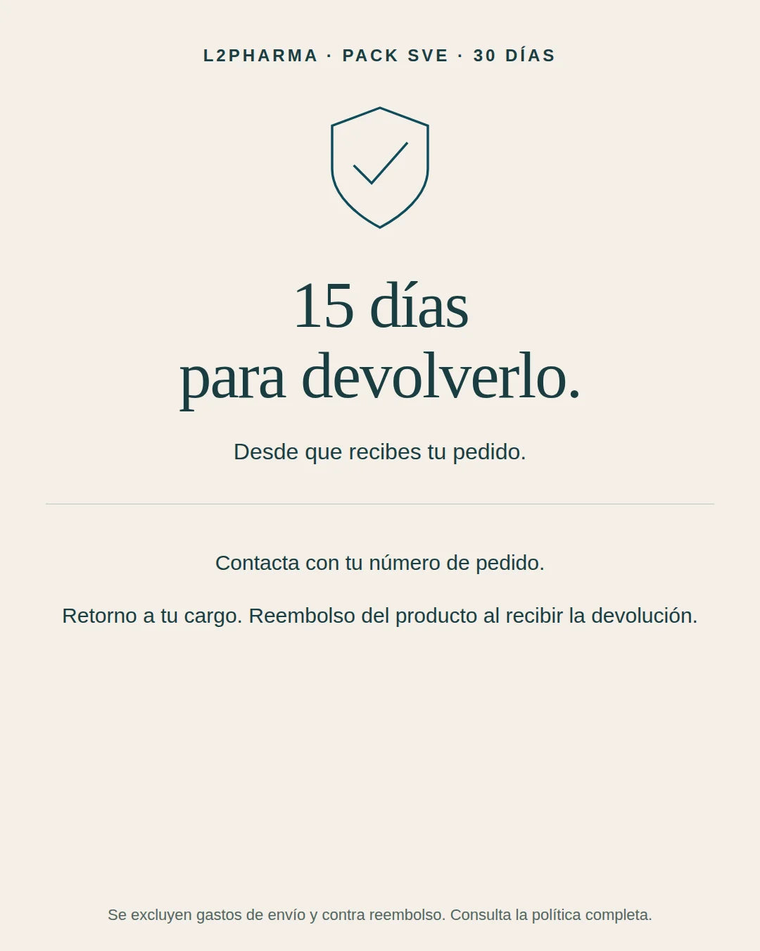 Devoluciones: 15 días. 
