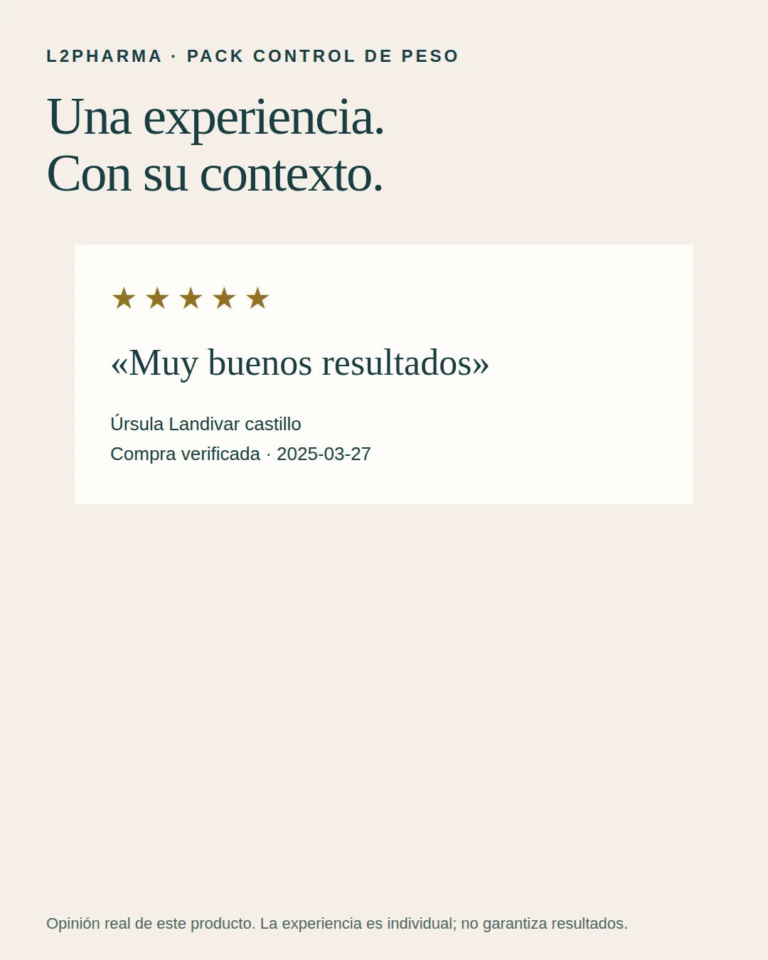 Experiencias reales. 