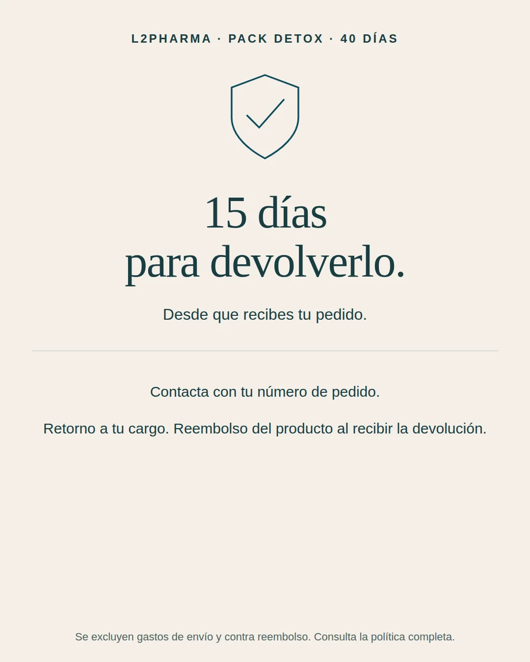 Devoluciones: 15 días. 