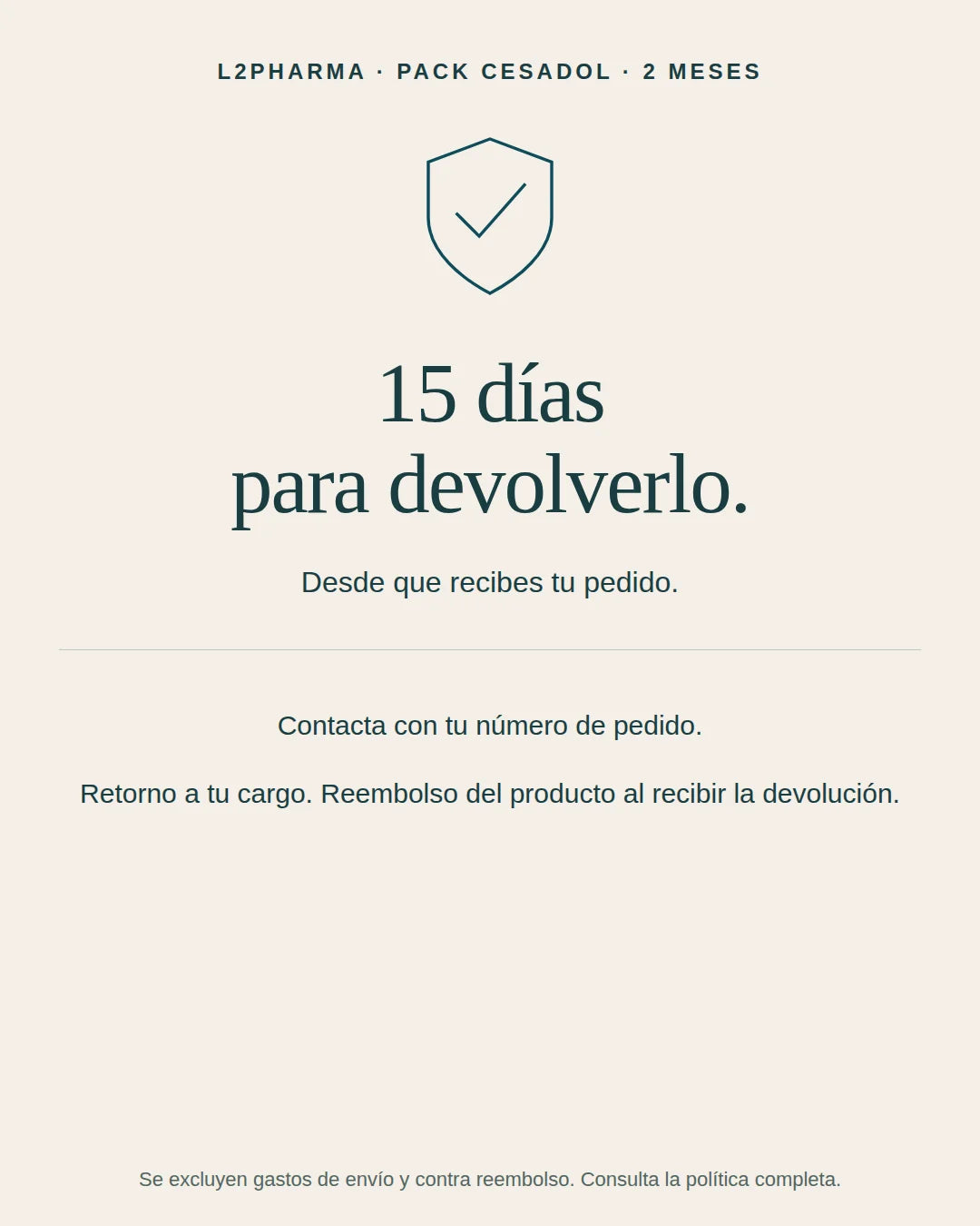 Devoluciones: 15 días. 