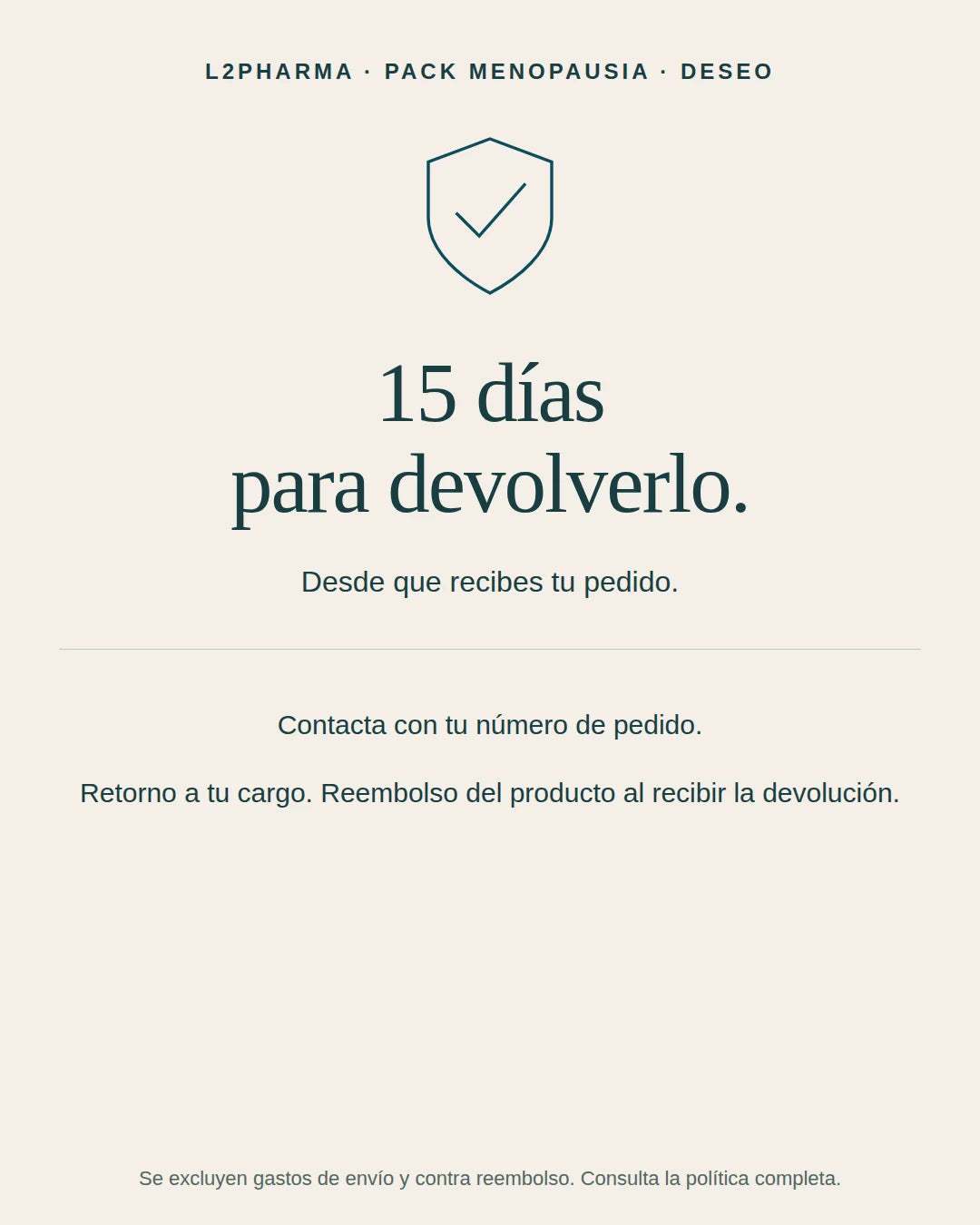 Devoluciones: 15 días. 