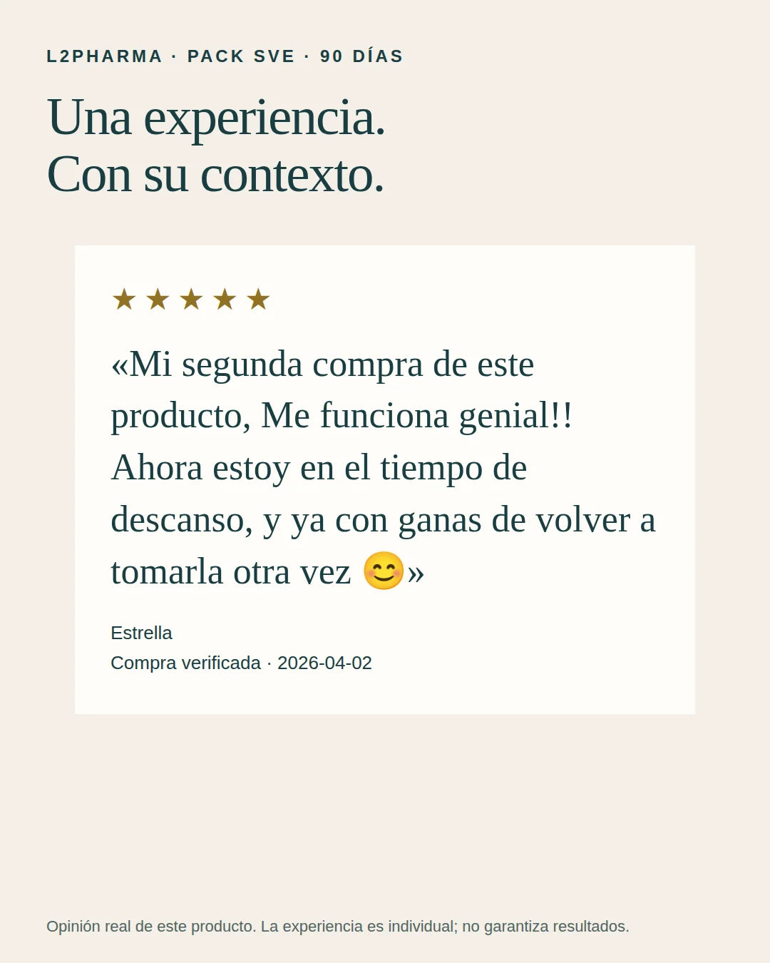 Experiencias reales. 