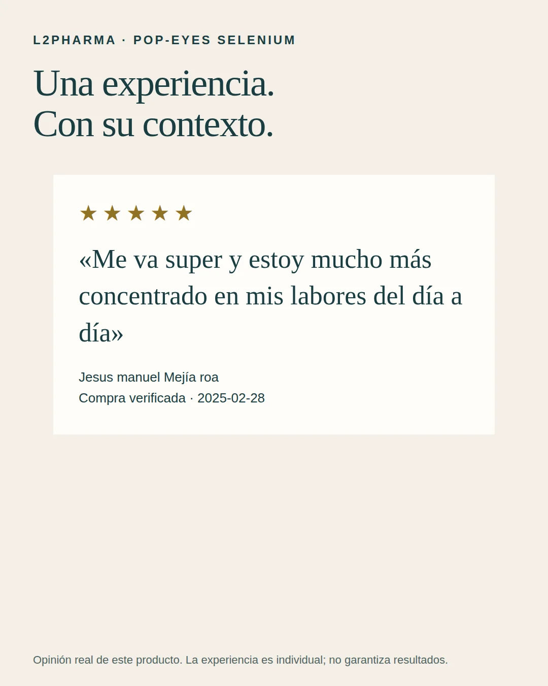 Experiencias reales. 
