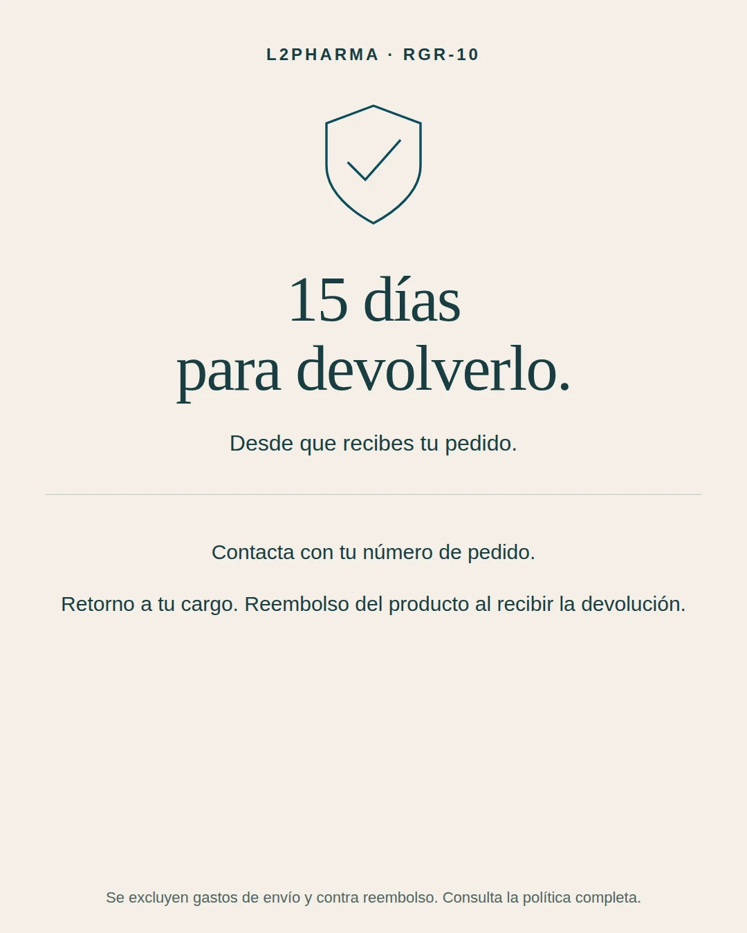 Devoluciones: 15 días. 