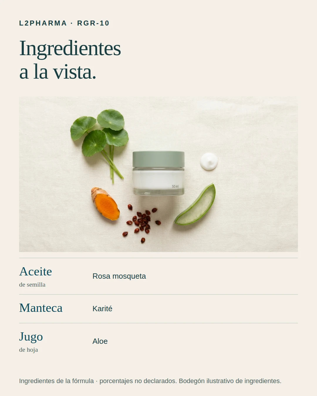 Ingredientes a la vista. 