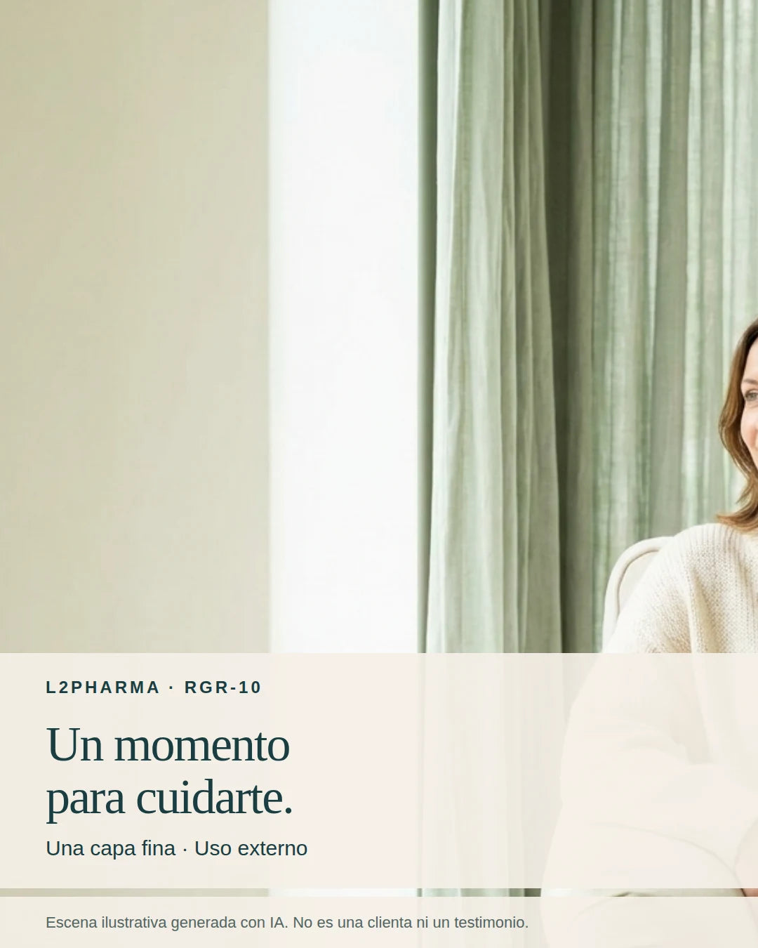 Tu rutina de cuidado. Escena ilustrativa generada con IA, no una clienta ni un testimonio.