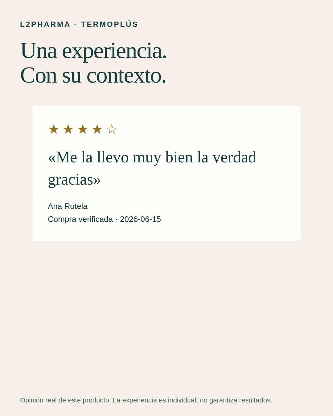 Experiencias reales. 