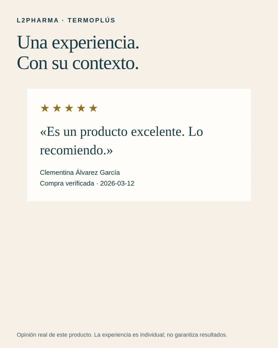 Experiencias reales. 